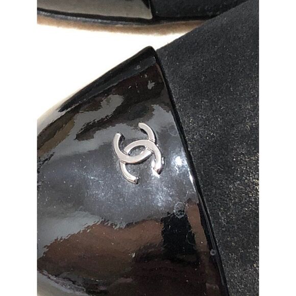 CHANEL CC Womens Heels Ankle Boots Booties Black Leather Size 38 - Picture 6 of 11